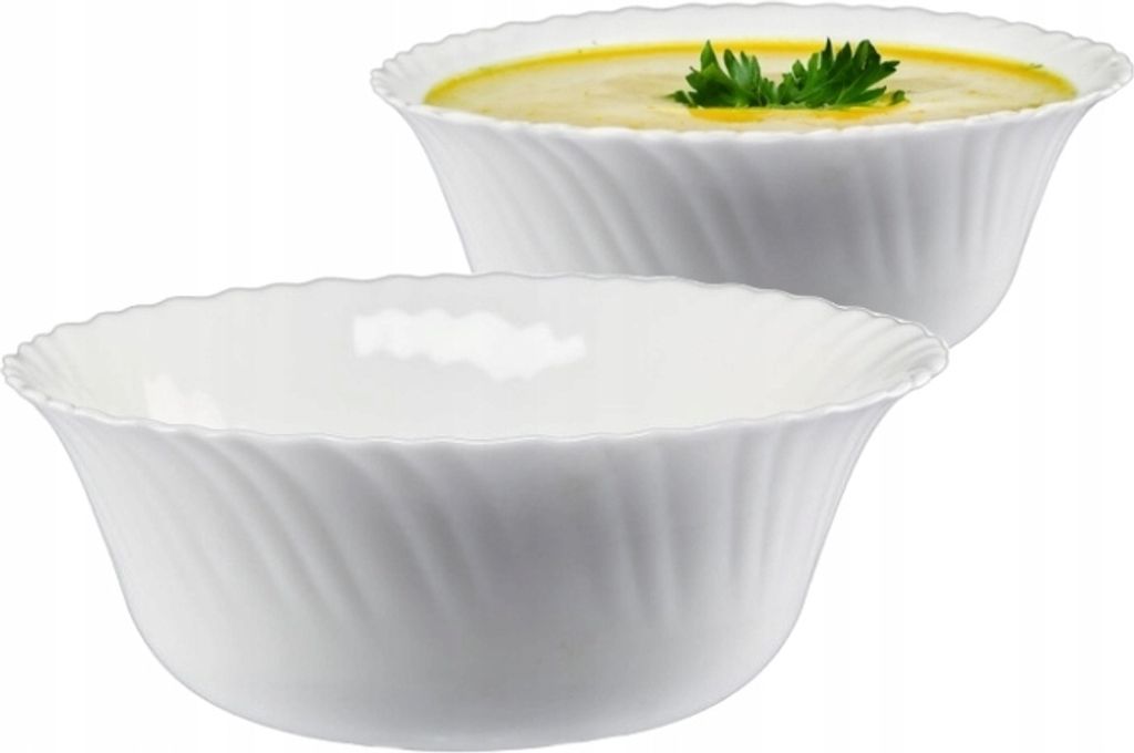 Zuppiera e snack in vetro bianco 20 cm Immagine del prodotto 