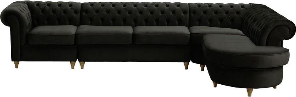 Chesterfield Modul-Ecksofa, rechts-Velluto 20-wax black