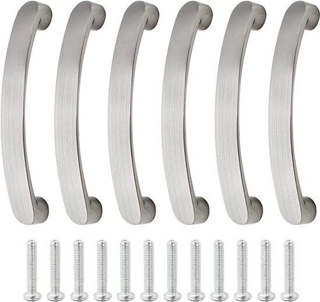 Famanu Möbelgriffe aus Aluminium - gebürstet - 6 Stück