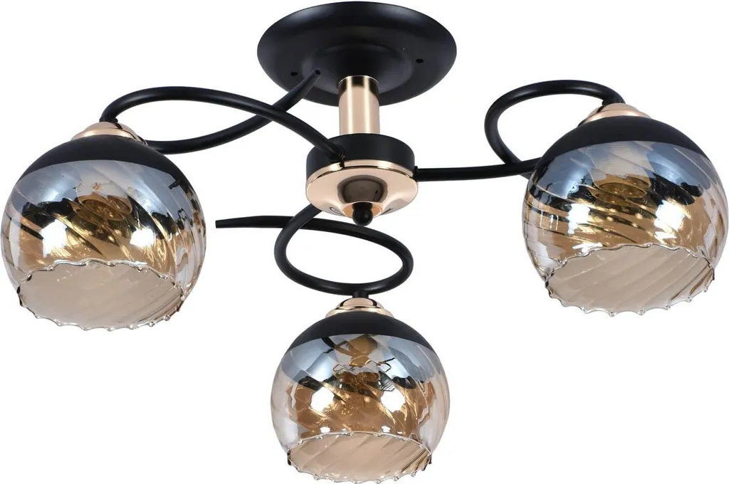Lustre Matera pour salle à manger - Éclairage design noir et or
