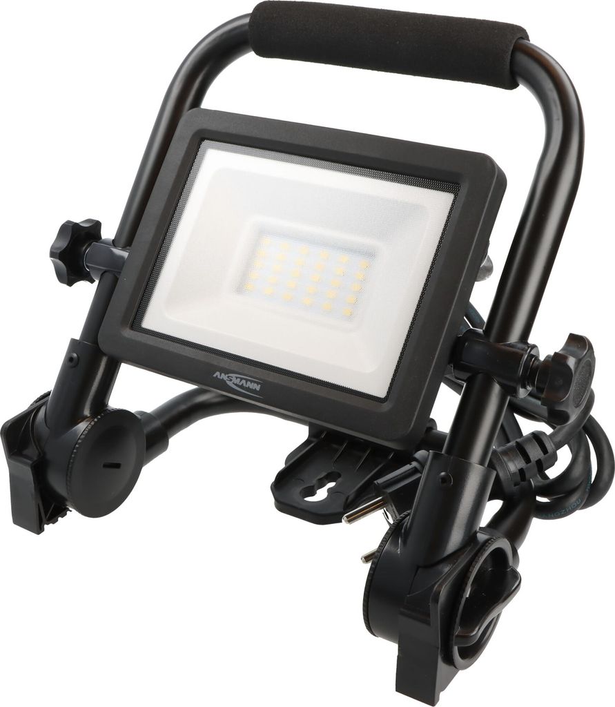 LED-Baustrahler FL20W-AC mit bis zu 2200 Lumen, tragbarer Arbeitsscheinwerfer, Kabellänge 1,8 Meter, 360° verstellbar