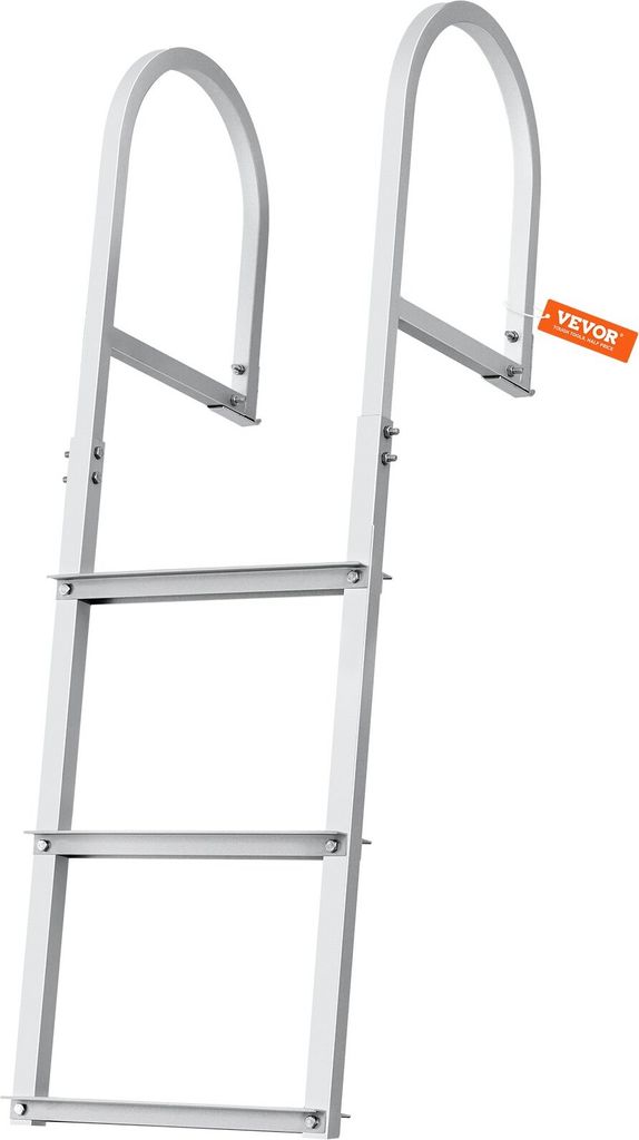 Dockleiter 3 abnehmbare Stufen 227 kg Tragkraft, Ponton-Bootsleiter aus Aluminiumlegierung mit 8 cm breiter Stufe und rutschfester Gummimatte, für...
