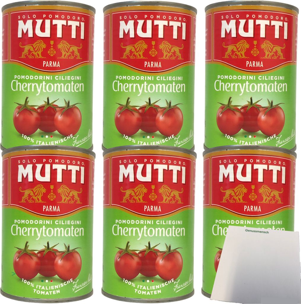 Mutti Pomodorini Cherrytomaten 6er Pack (6x400g Dose) + usy Block