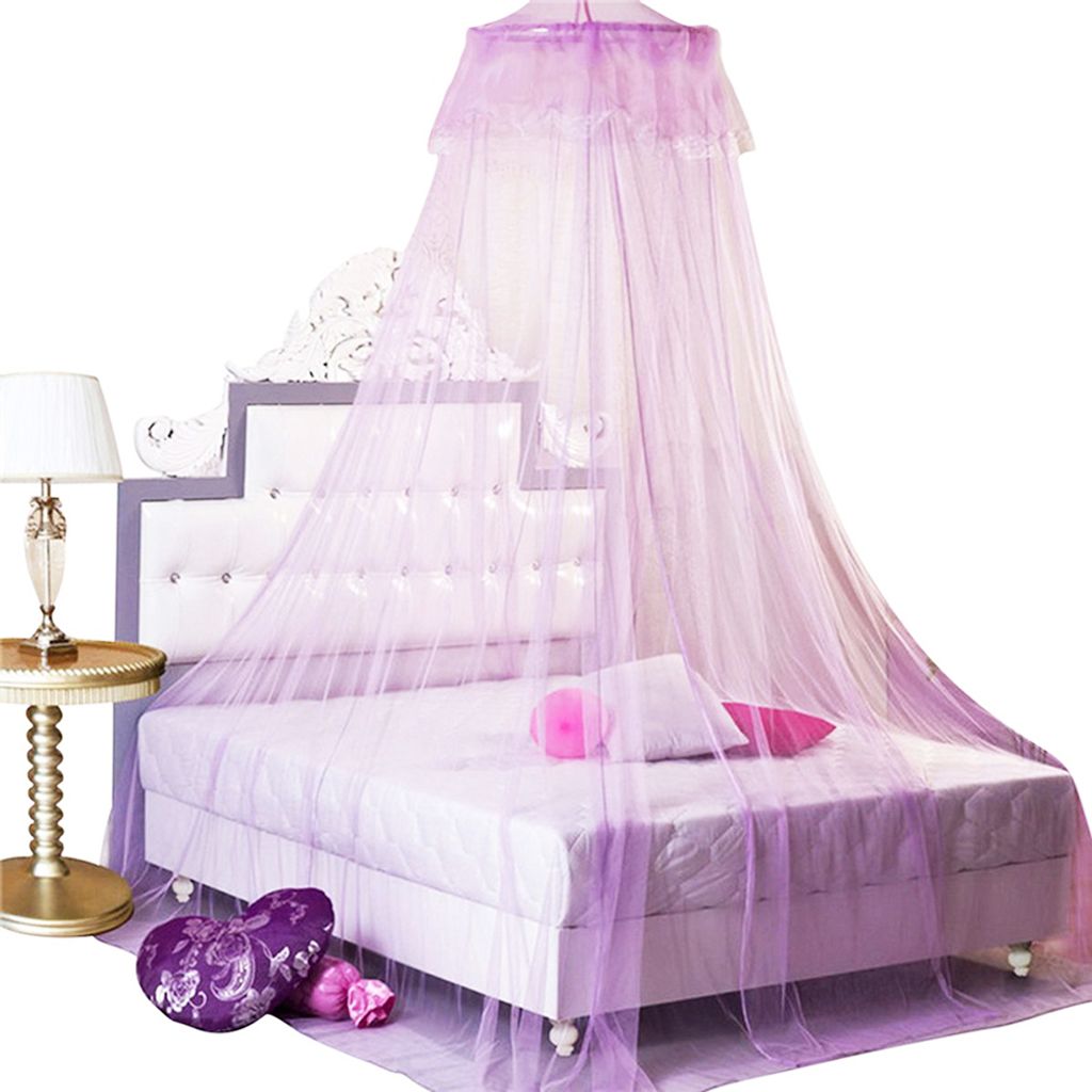 Spitzenblume Dome Prinzessin Bett Vorhang Baldachin Kinderzimmer Moskito Fliegen Insekten Netz-Lila