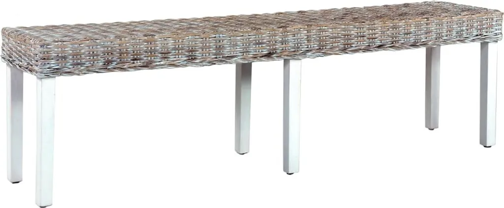 Gagnez de la place avec ce banc 160 cm rotin Kubu et bois de manguier