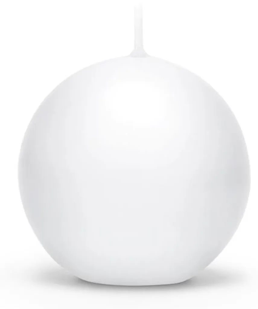 Pack de 6 Bougies Sphériques Métallisées 8cm Blanc - Longue Durée