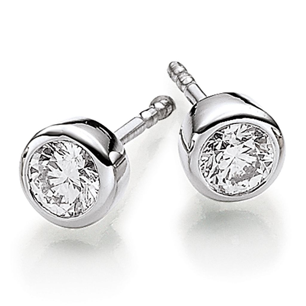 Ohrstecker Ohrringe mit Diamant Brillant 0,50ct. Solitär rund 750 Gold Weißgold