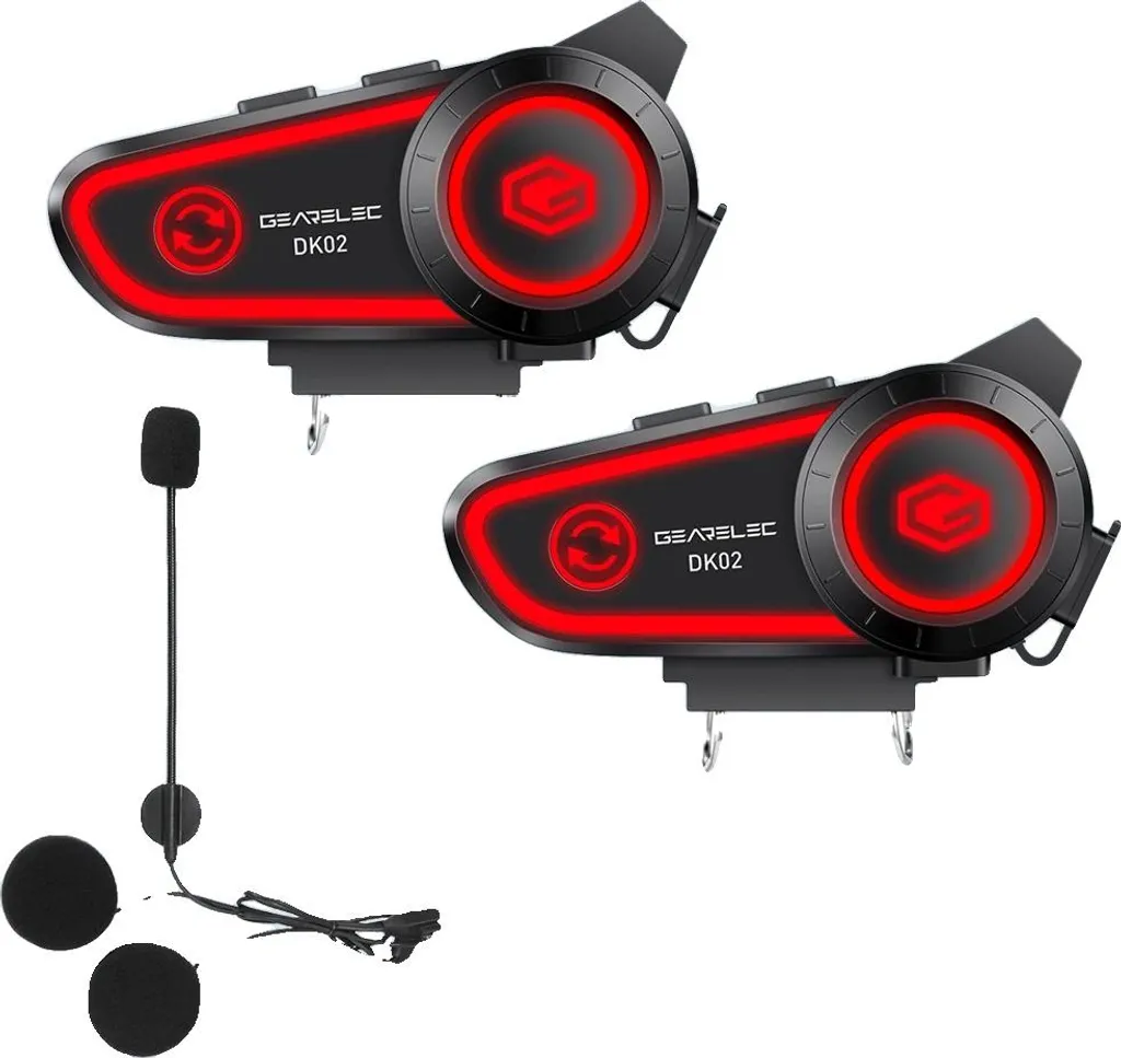 Auricolare Casco Moto Bluetooth Impermeabile IPX7 2800mAh - 2 Pezzi