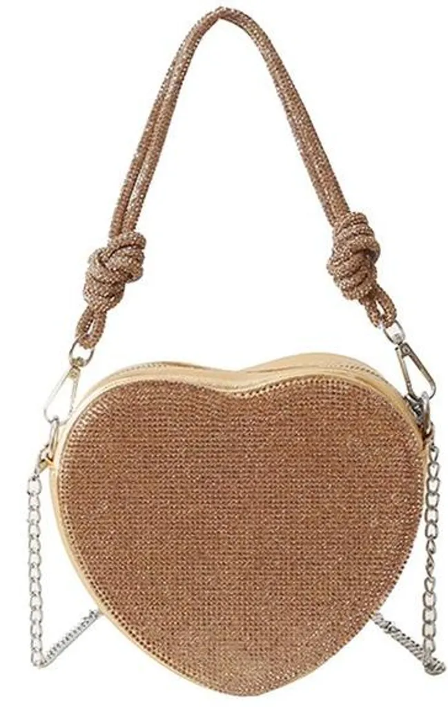 Sac de soirée pailleté avec strass et chaîne argentée pour femme élégante