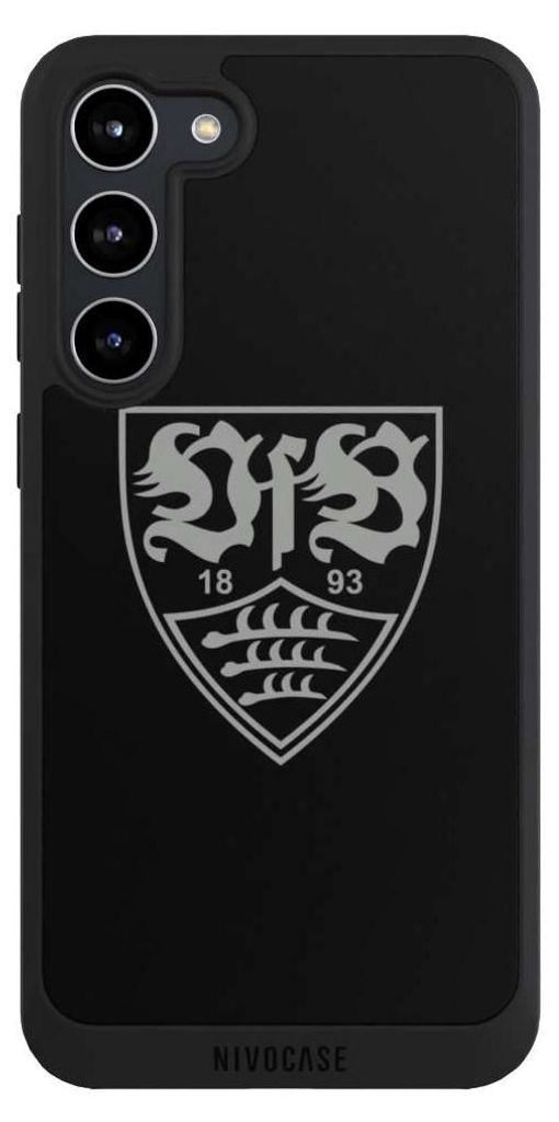 NIVOCASE Handyhülle für Samsung Galaxy S23+ Hülle NIVOpure Case Schwarz Logo Offizielles Lizenzprodukt VfB Stuttgart