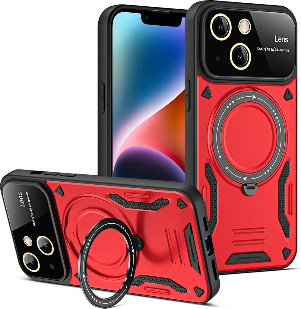 Custodia iPhone 14 Plus Rossa con Anello e Magsafe | Case Armour