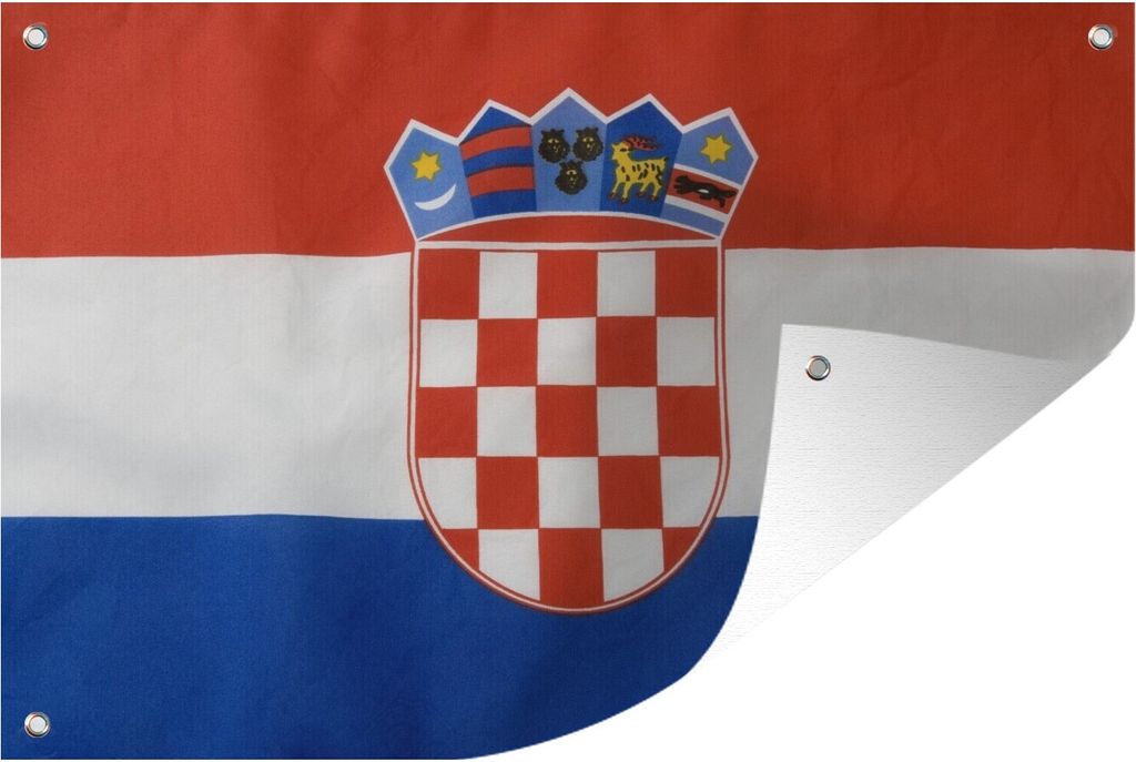 MuchoWow 90x60 cm Outdoor-Poster Gartendeko Sichtschutz Garten Poster für den Garten Foto der kroatischen Flagge