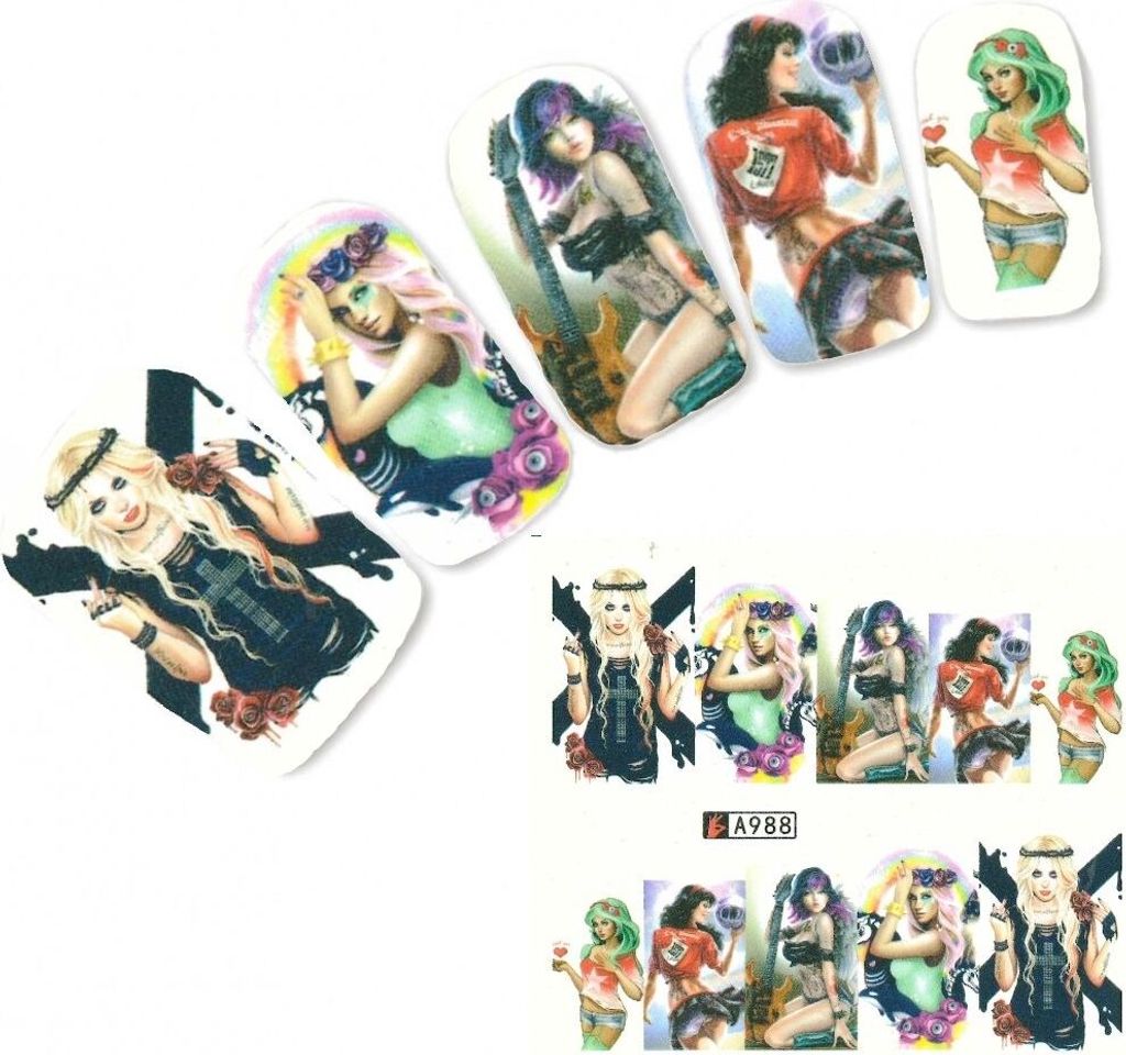 Tattoo Nail Art Aufkleber Modell Glamour Teenager Life Style Nagel Sticker