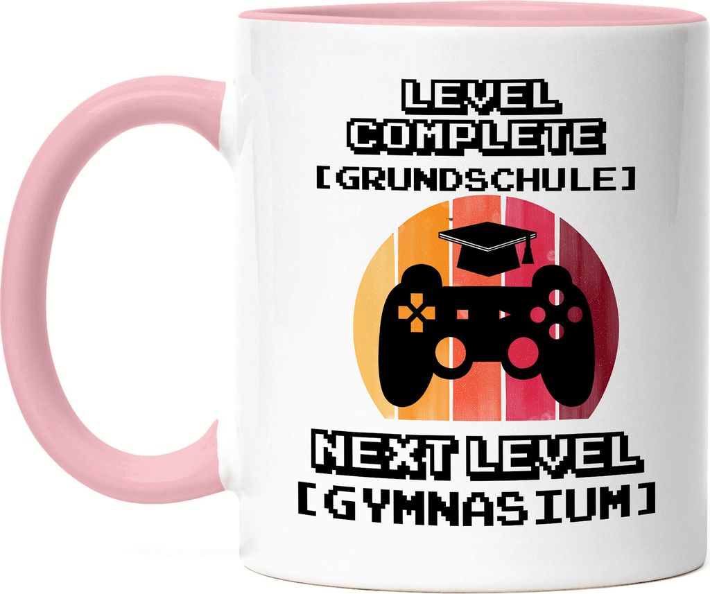 Level Grundschule Complete Next Level Gymnasium Tasse Rosa Geschenkidee 5. Klasse