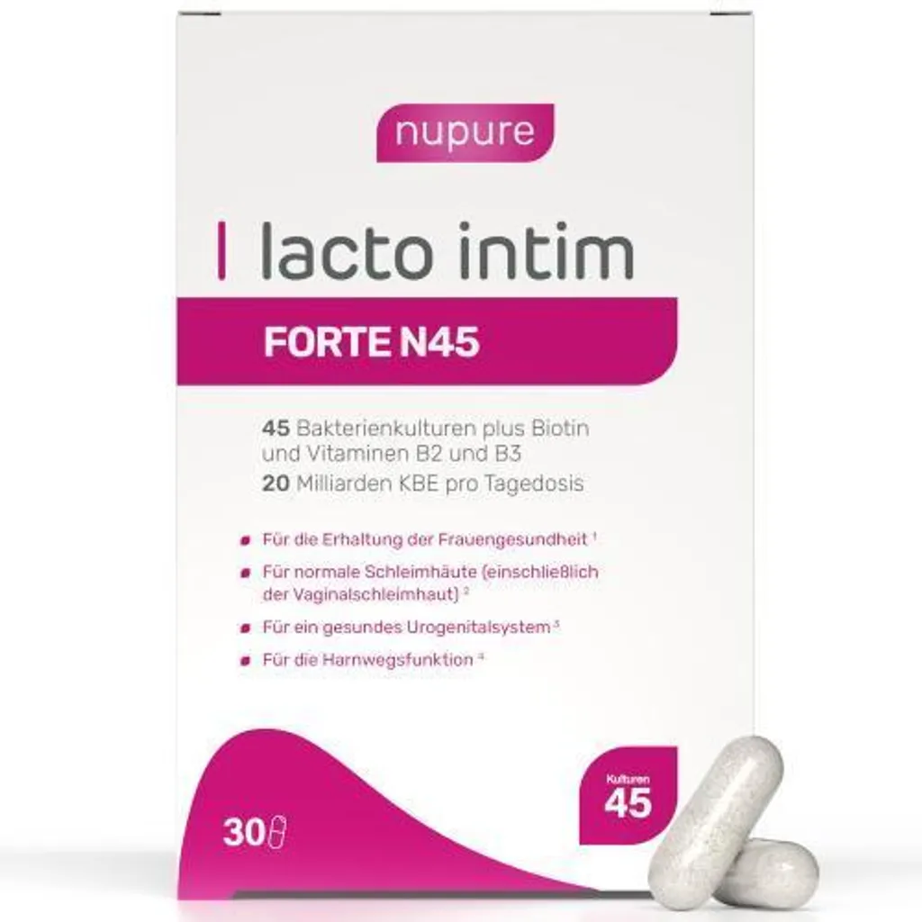 Lacto Intim Forte N45 Riche en Biotine et Vitamines B2 B3 Confort Intime
