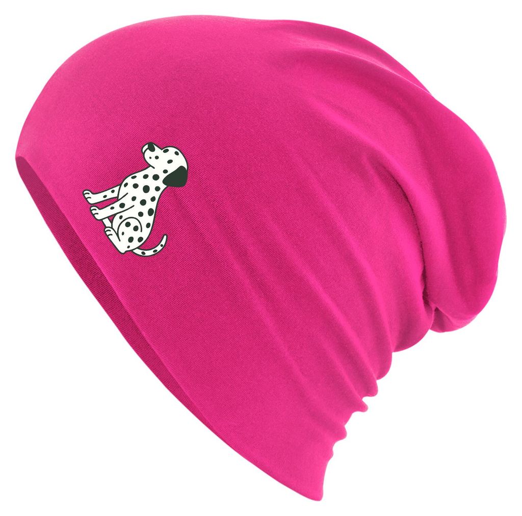 Huuraa Beanie Dalmatiner Comic Dotti Fuchsia One Size Baumwolle und Elasthan Mütze Geschenkidee