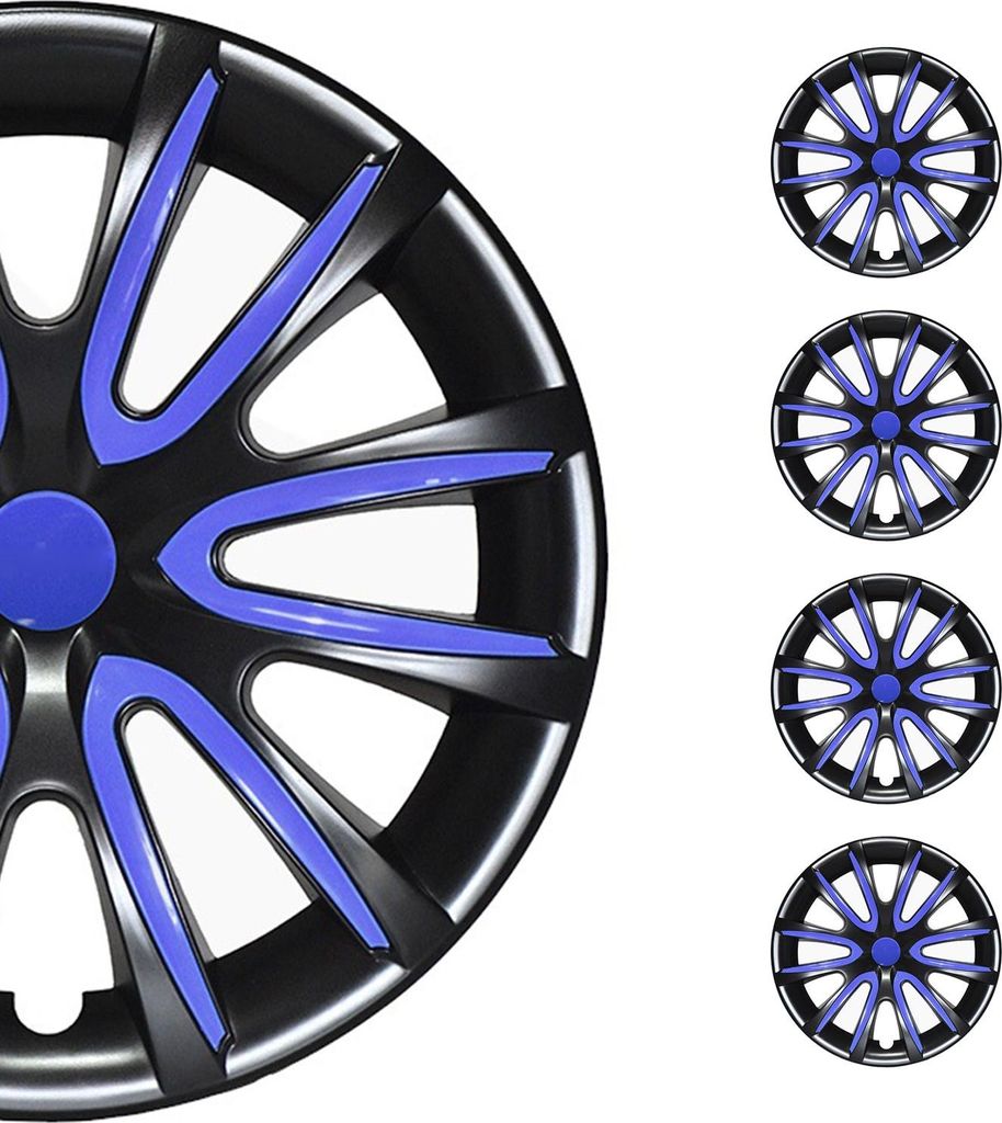 4x 14" Radkappen Radzierblenden Radblenden für VW Audi Skoda ABS Schwarz Blau