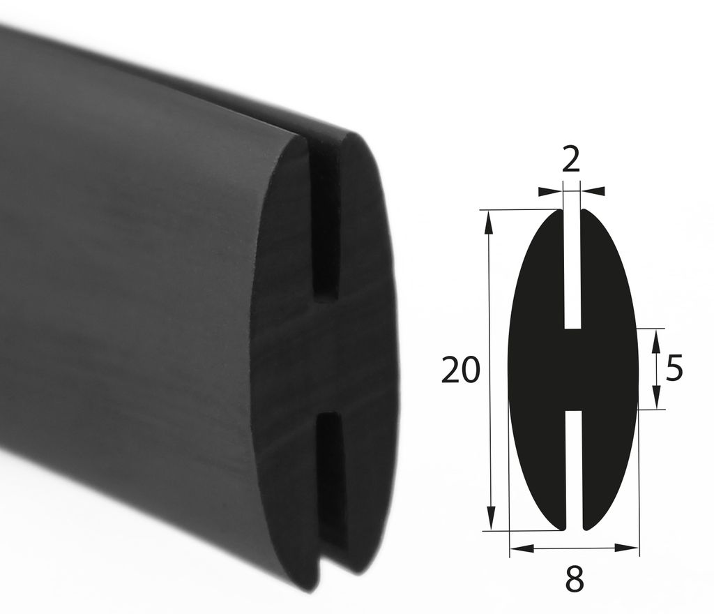 H4 - H-Profil EPDM schwarz Vollgummi H-Profil Dichtung Produktbild 
