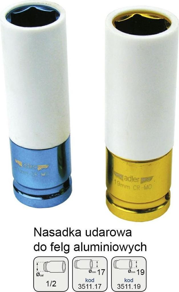 Adler-Steckschlüssel Für Aluminiumräder 1/2" 19Mm