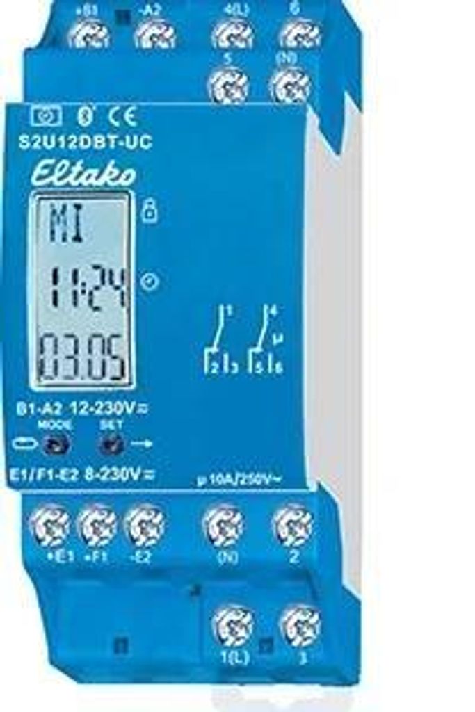 ELTAKO Schaltuhr S2U12DBT-UC, 2-kanalig, Display, Produktbild 