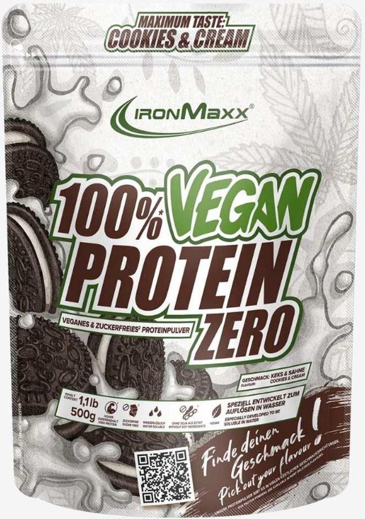IronMaxx 100% Vegan Protein Zero – 500g-Beutel Cookies & Cream