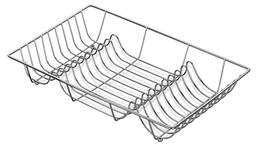 Abtropfgitter "Loop", verchromtes Metall, silberfarben, 48 x 31,5 cm