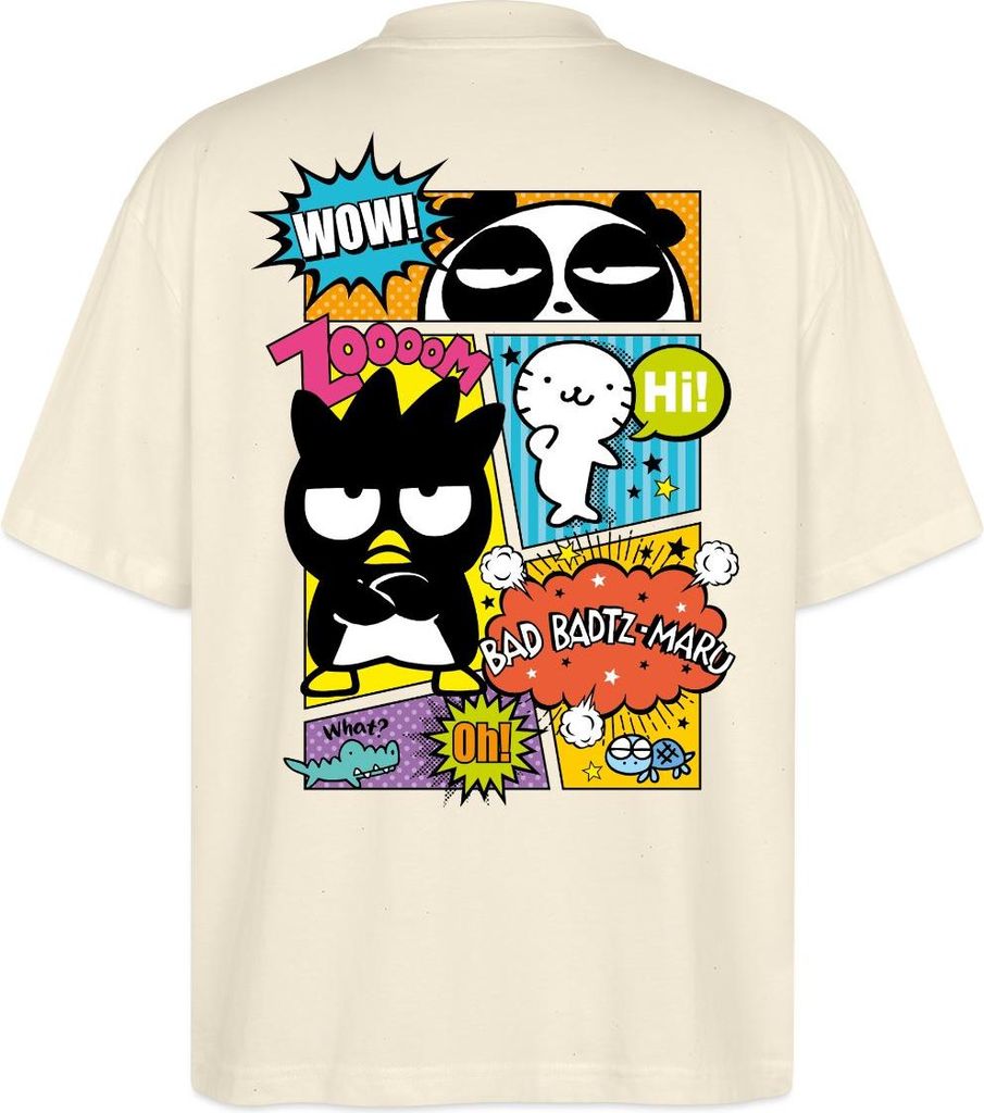 Spreadshirt Bad Badtz-Maru Mit Freunden Im Comic Stil Oversize Uni T-Shirt, XL, Natur