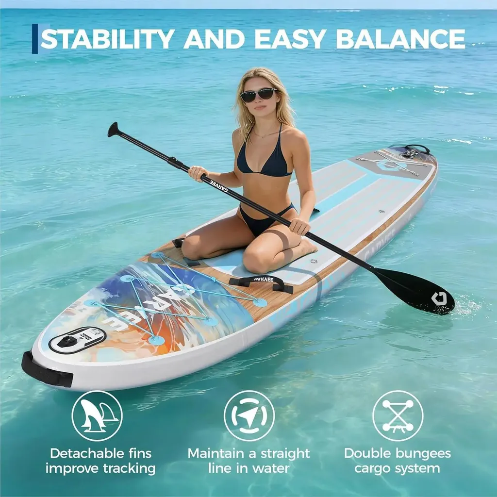 Stand Up Paddle gonflable stable 10' avec surface antidérapante EVA