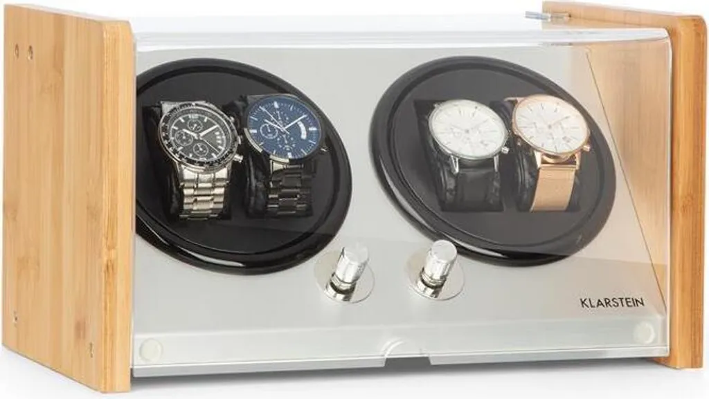 Remontoir Montre Automatique 4 Slots en Bois de Bambou 4 Programmes