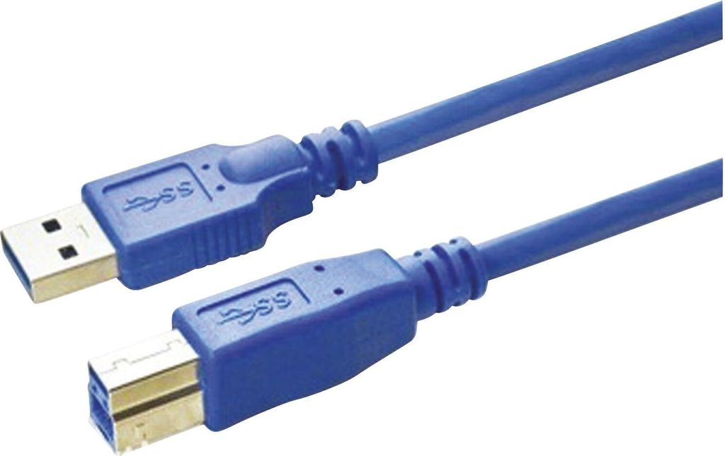 MediaRange Anschlusskabel USB 3.0 Stecker A/B 5m blau