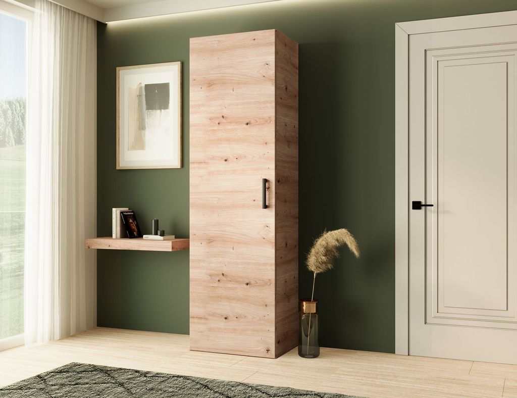 BEAUTYSOFA Kleine Garderobe MARGARET IV 60cm - Schrank fur Korridor & Eingang - Farbe: Artisan