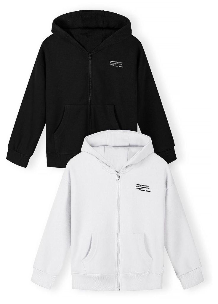 Minoti Hoodie Kapuze 2er Pack Schwarz Gr. 98 für Mädchen