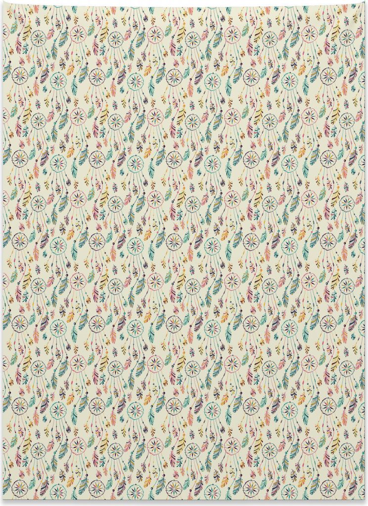 Abakuhaus Feder Wandteppich, Jumbled Dream Catcher Icons aus Weiches Mikrofaser Stoff Kein Verblassen Klare Farben Waschbar, 110 x 150 cm, Mehrfarbig