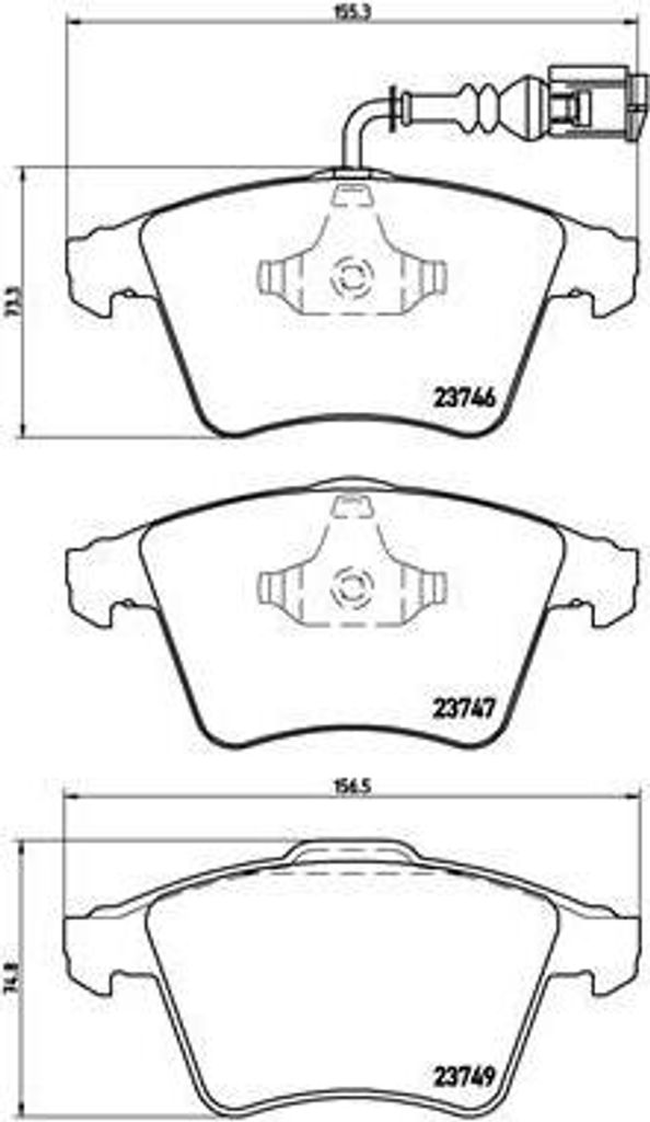BREMBO P 85 081 Bremsbelagsatz, Scheibenbremse OE 7H0698151 kompatibel mit Transporter V, Multivan V