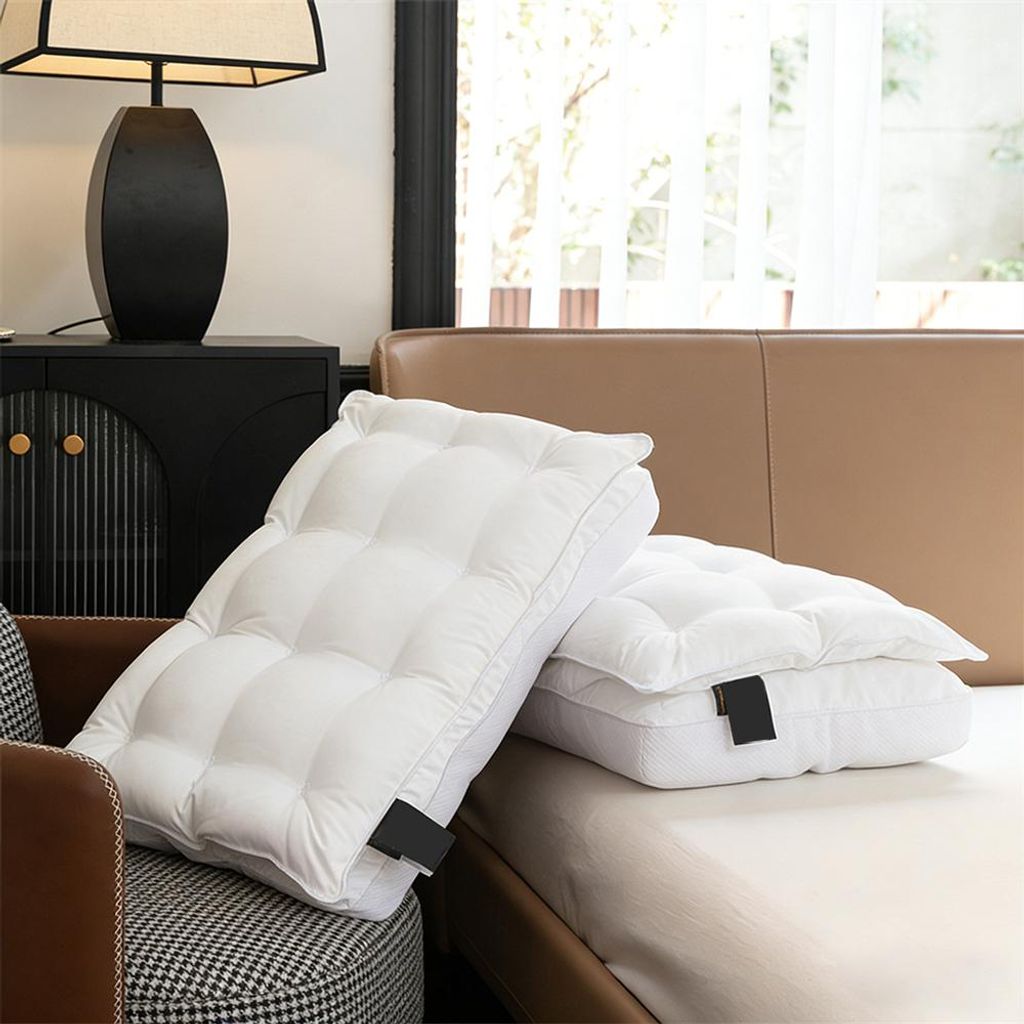 Kissen im 2er-Set – Weiche Schlafkissen für Schlafzimmer und Wohnzimmer – Komfortable Dekokissen Weiß 48 × 74 cm /ZTBAI/