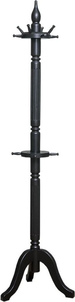 Casa Padrino Landhausstil Garderobenständer Schwarz 59 x 59 x H. 200 cm - Massivholz Kleiderständer - Landhausstil Garderobenmöbel