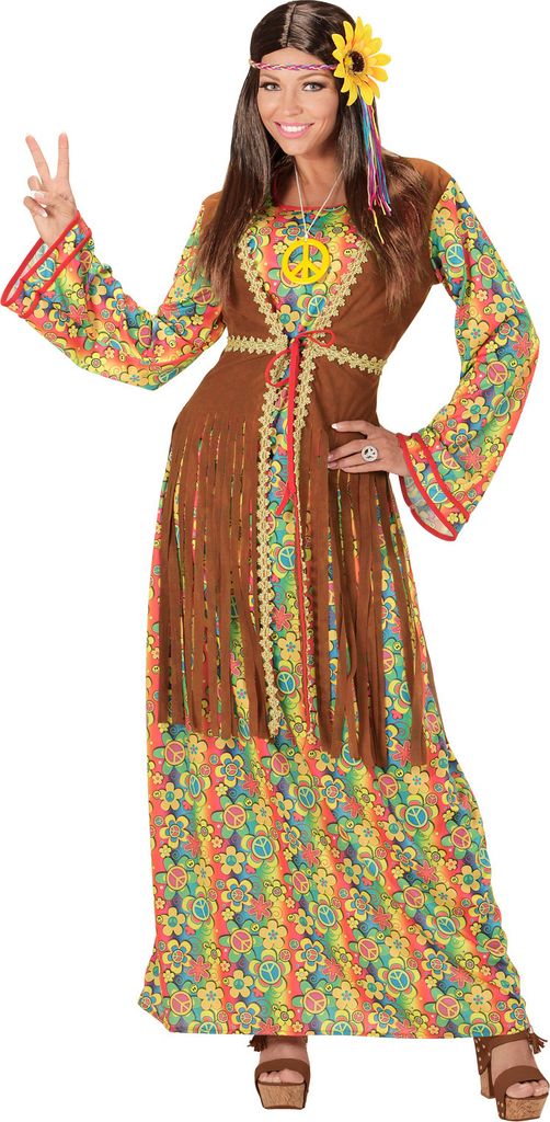 HIPPIE WOMAN (Kleid mit Weste, Kette mit Peace-Zeichen) Produktbild 
