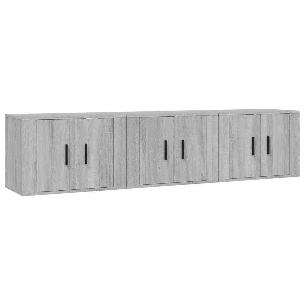 Set Intrattenimento TV 3 Pensili Grigio Sonoma - Trasforma il tuo Salotto