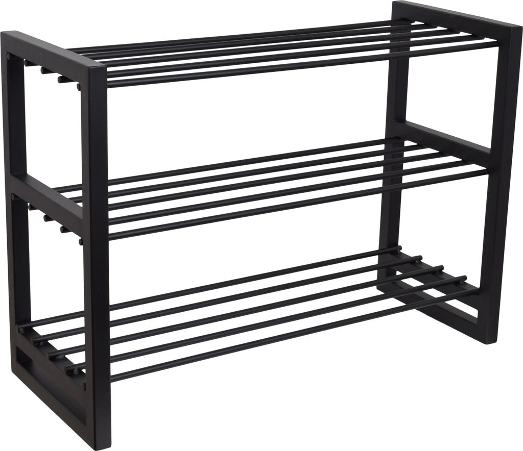 LOFT42 Hall Doppel-Schuhregal – Metall – Schwarz Produktbild 