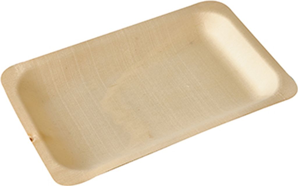 Papstar Fingerfood Teller Holz pure 195x140mm 50 Stück 1er Pack