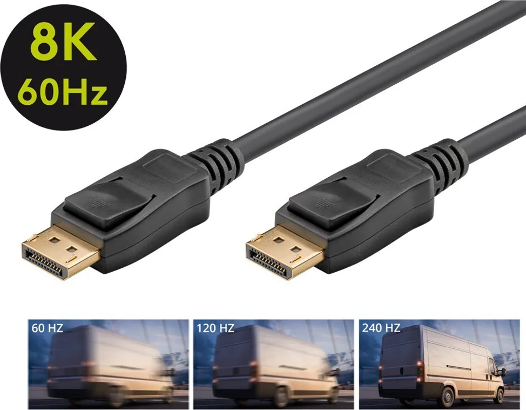 Cavo DisplayPort 1.4 Goobay 3m: 8K 60Hz per Gaming Estremo HBR3 - 4