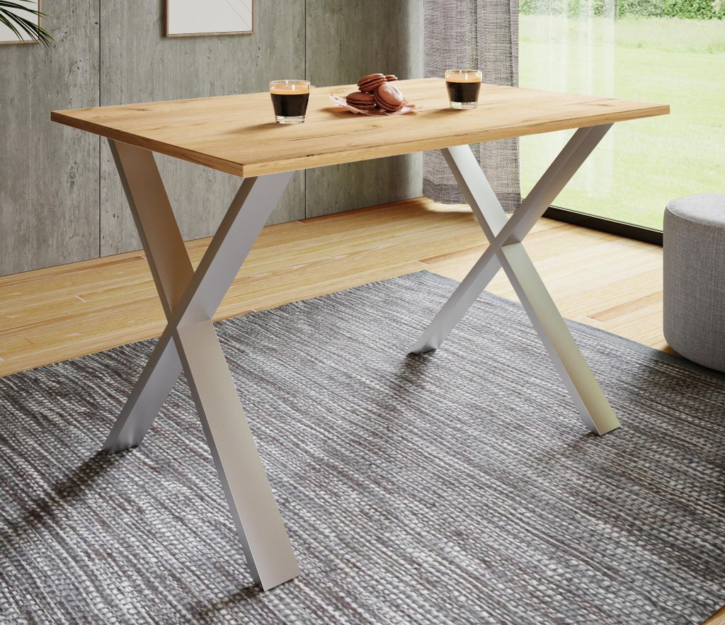 VCM Premium Holz Esstisch | H. 76 x B. 140 x T. 80 cm | Küchentisch Speisetisch Tisch Xona X