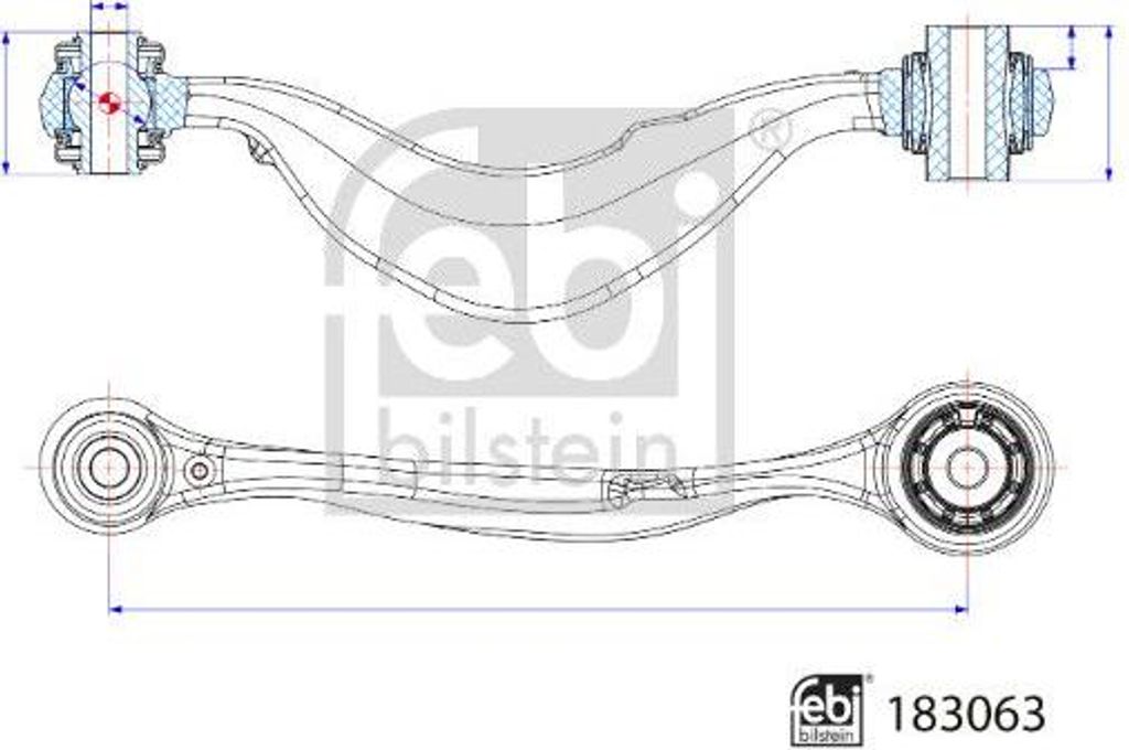FEBI BILSTEIN 183063 Querlenker, Radaufhängung OE 33326861115 kompatibel mit 5er G30, 7er G11, 8er F91, 8er F92, 8er F93