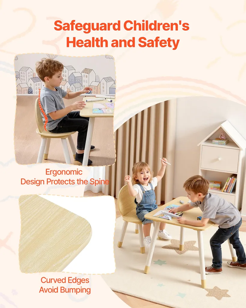 Ensemble Table et Chaises pour Enfant avec Surface Dessin Effaçable - 6