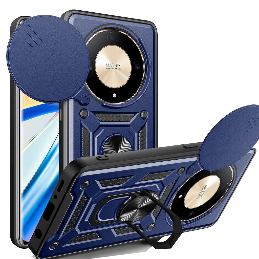 Outdoor Panzer Hülle Honor Magic 6 Lite Handyhülle Slide Kameraschutz Ringhalter Blau