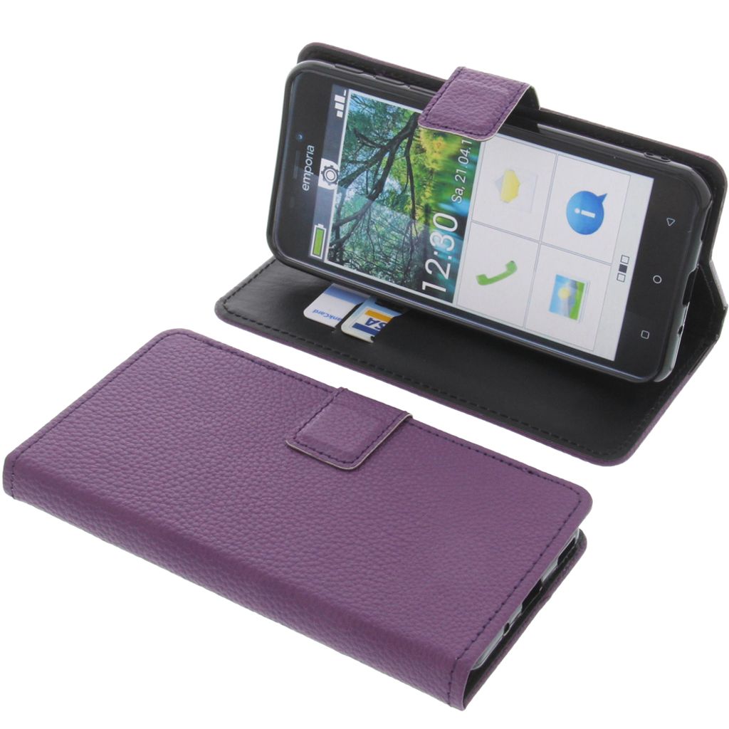 foto-kontor Tasche kompatibel mit Emporia Smart 3 Book Style lila Schutz Hülle Buch