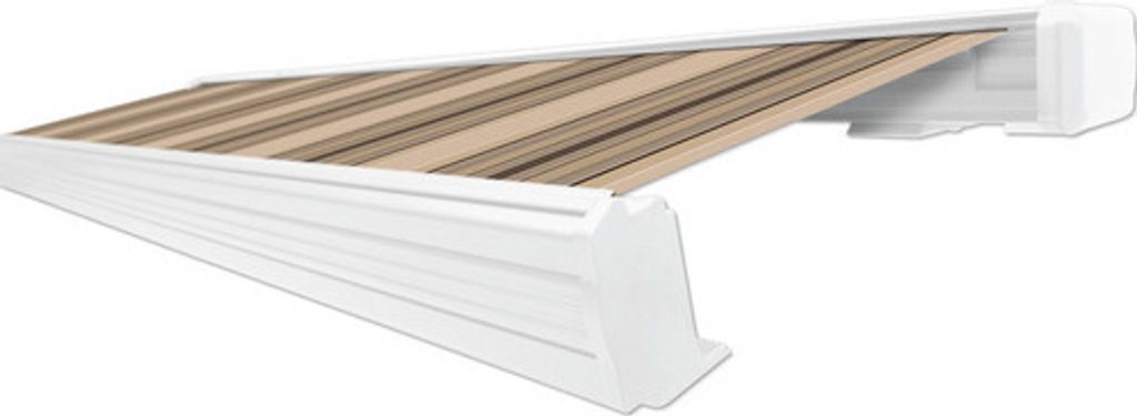 SOLUNA Kassettenmarkise Exquisit 3x2 Dessin 320715 Gestell RAL 9010 reinweiß Antrieb rechts inkl. Motor und Wandschalter