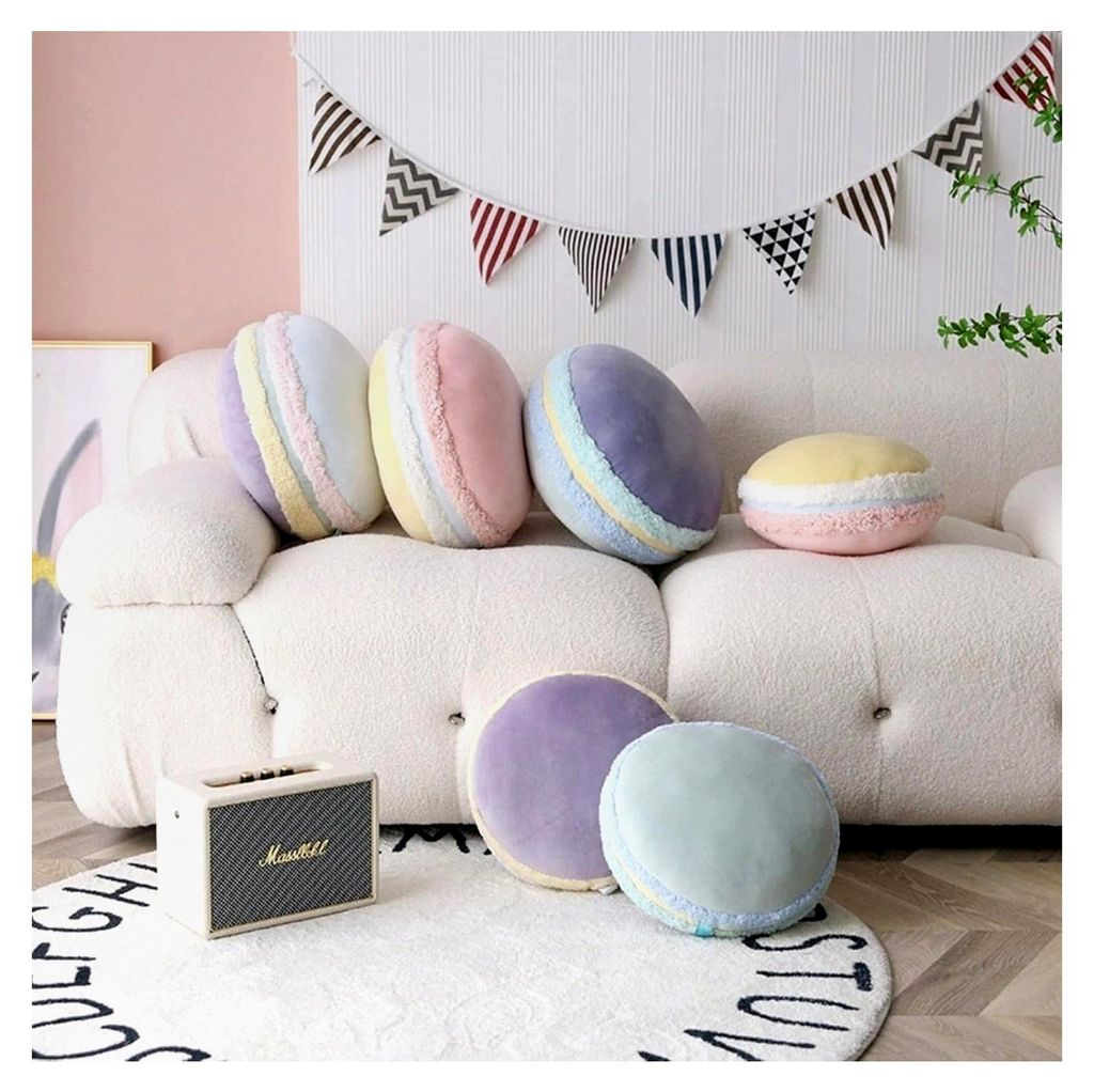 Zierkissen Macaron für Couch und Schlafzimmer (32x32cm, Rosa)