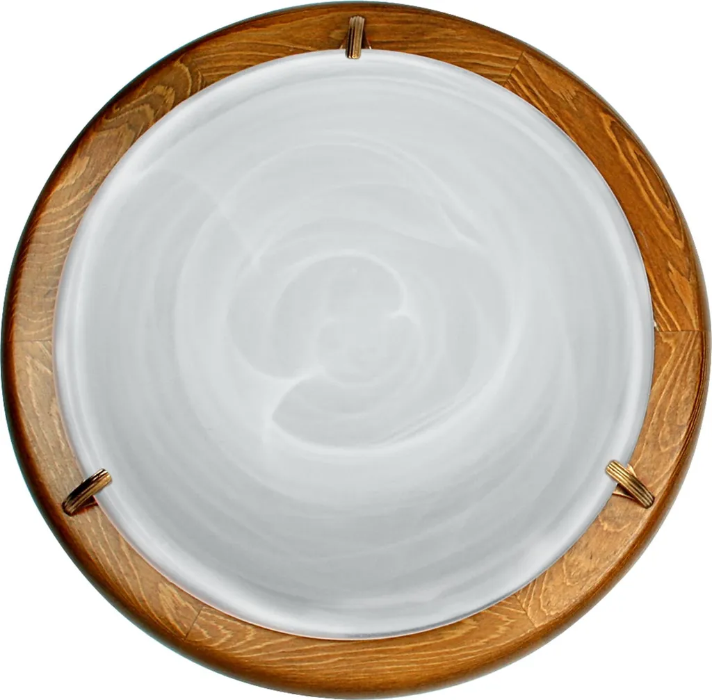 Plafonnier design pour plafond bas DUNA blanc bois 40cm anti-éblouissement