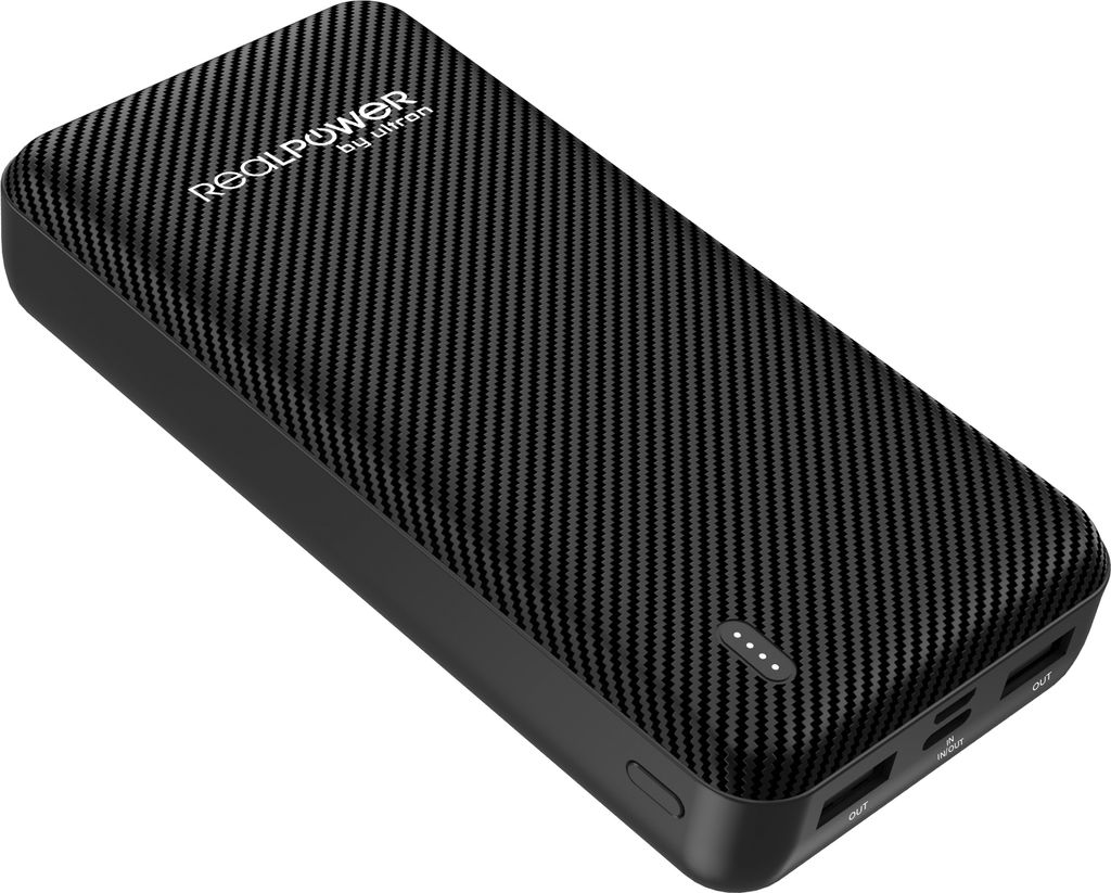 RealPower Powerbank PB-20000 SE schwarz 20.000mAh Produktbild 